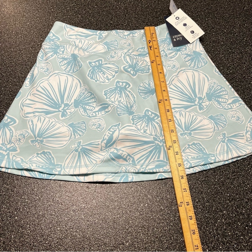 NWT Crown & Ivy  Light Blue Floral Mini Skort - Picture 10 of 11